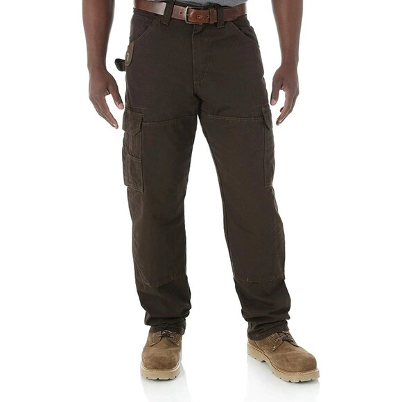 Wrangler Riggs Workwear Pants 52x32 Brown Ranger Relaxed Fit Ripstop Cargo New - Picture 1 of 6